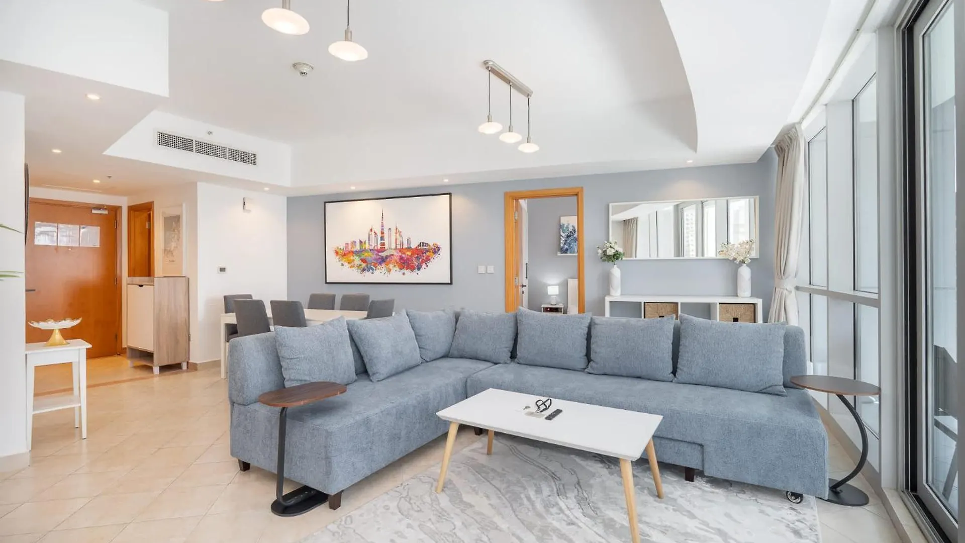 Minimalist Airy 3-Bedroom With Cityscape View In Dubai Marina Appartement